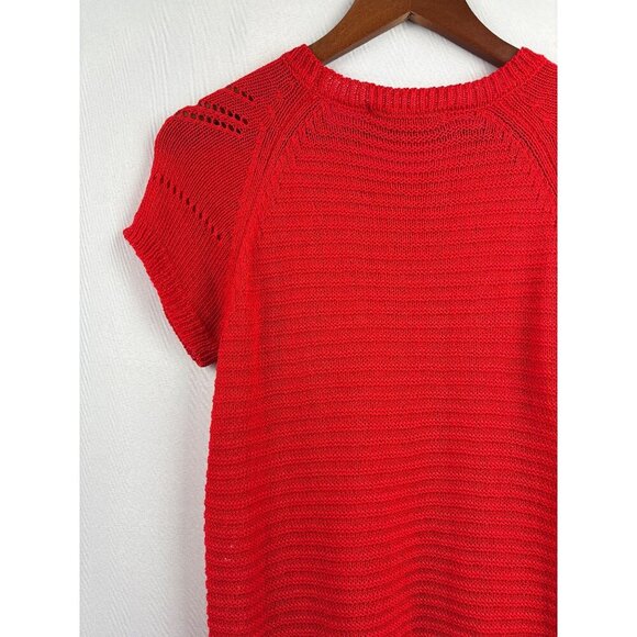 Women’s Fever Size Small Red Knit Short Sleeve Shirt - Picture 5 of 6